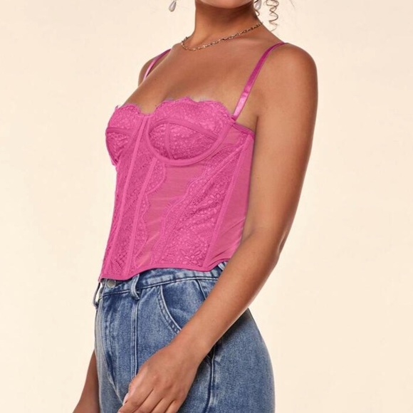 Luxe lace bustier corset cami crop top - Picture 15 of 16